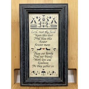 Designs With Scissors Framed Scherenschnitte Folk Art Lord Bless This House 1990